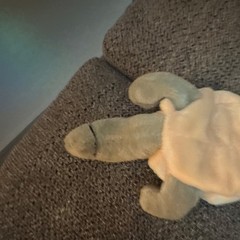 All New Materials Blue & Peach Elephant Plush Small Washable 1998 Vintage MPN