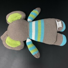 Stephan Baby Blue Green Stripe Sweater Knit Gray Elephant Plush Stuffed Animal