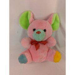 Animal Toys Plus Pink Mouse Multicolor Ears Feet 12 Inch 1981 Stuffed Animal