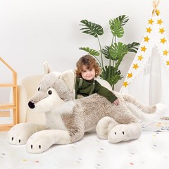 Large Wolf Stuffed Animal for Boy, 47″ Giant Wolf Plush Toy for Girl, Stuffy …