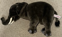 Hansa FAO Schwarz Elephant Plush Toy POSABLE Realistic Stuffed Animal 18″ Vtg