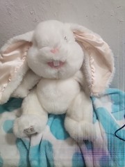 VTG MACY’S FRANCESCA HOERLEIN WHITE BUNNY RABBIT STUFFED ANIMAL PLUSH 12″ READ!