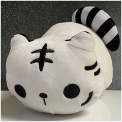 Halloween Chubby Cat Plush Onsoyours White & Black Kitten Stuffed Animal Toy