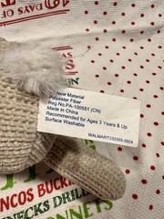 Walmart Small Knit Bunny Rabbit 9” Stuffed Animal Plush Toy Tan Brown white