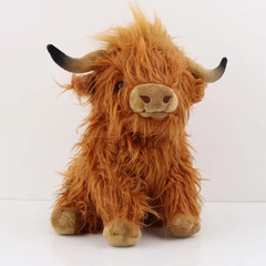 Highland Cattlle Plush Cow Stuffed Animal Bull Realistic Soft Cuddly Farm Toy