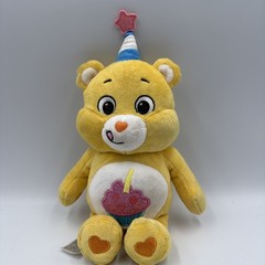 Care Bears Birthday Bear 12″ Yellow Plush Cupcake Tummy Party Hat