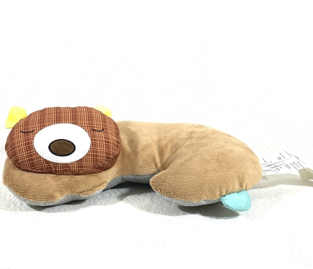 Skip & Hop 2016 Cat Stuffed Plush Animal 13” X 9” Neck Pillow Kids Toys Brown