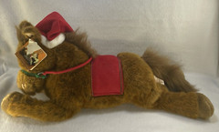 Vintage HUGGABLES Plush Floppy Holiday Horse JESSIE So Soft 22” Hang & Tush Tags