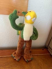 Gently Used Plush Brown Green Yellow & White Dragon w TRIBE Embroidered on Side