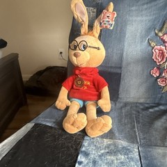 Winnie the Pooh Rabbit Plush Soviet Cartoon w/ Glasses Red Hoodie Blue Shorts
