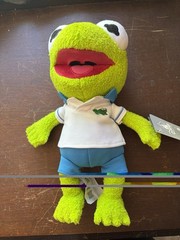 Disney Store Baby Kermit Plush Muppet Babies Frog Polo Shirt 12 inch Muppets
