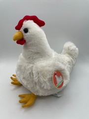 New Hug Fun Chicken 12″ Plush White Hen Farm Stuffed Animal Tags Teacher Hugfun