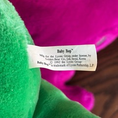 Barney and Baby Bop Plush Toy Set 1992 Lyons Group Vintage 13″ Stuffed Animals