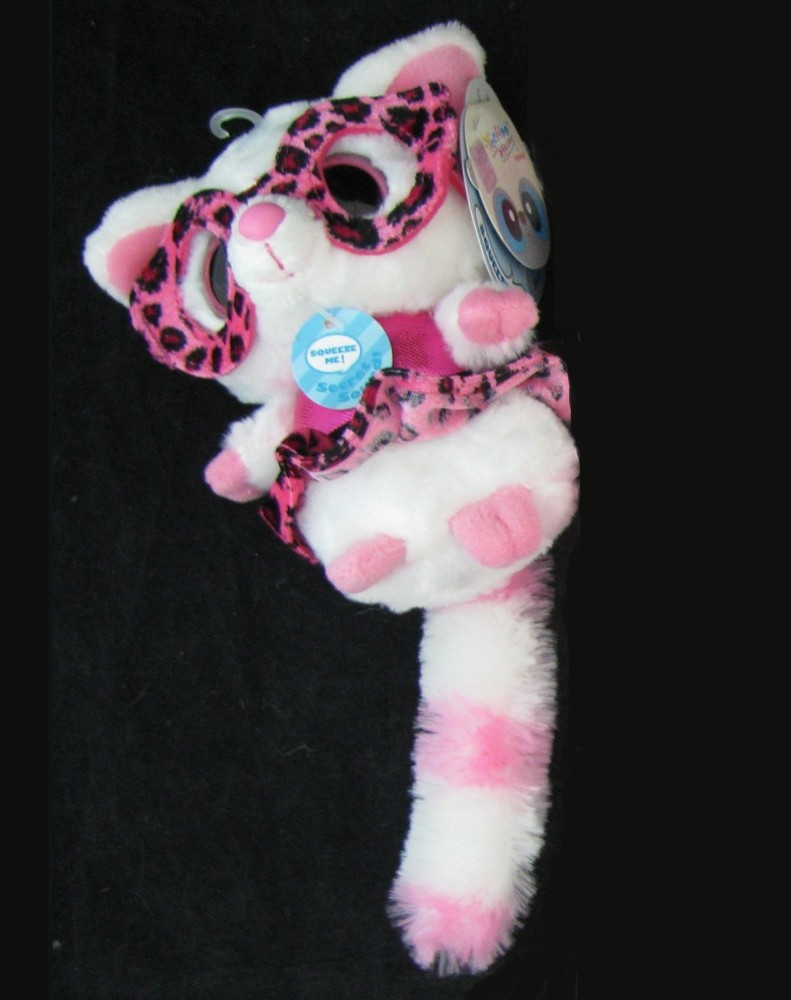 Aurora World YooHoo & Friends Plush Pammee Bush Baby pink Animal eyeGlasses 5″