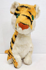 Rushton Company Sitting TIGER Plush Animal Green Eyes Atlanta Ga. VTG 50s-60s