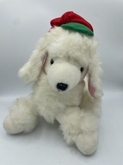 Vintage Christmas Plush Commonwealth of Pennsylvania White Poodle Puppy Dog 11″