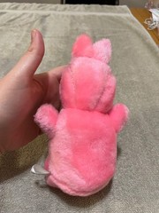 Vintage Soft Things Pink and Blue Jumpy Bunny Bunny Stuffed Animal