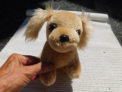 Vtg A-1 Novelties Plush Sweet Sitting Cocker Spaniel Puppy Tan Fuzzy Ears 1981