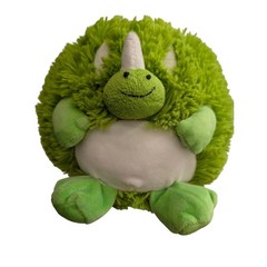 Redemption Plus Green Triceratops Round Plush Shaggy Dinosaur Stuffed Animal