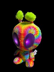 Cuties Galactic Aurora Approx 10.5” Light Up Eyes Alien Supernova Tie Dye Look