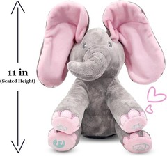 Animated Peek-a-Boo Elephant Toy for Babies and Toddlers