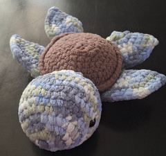 Crochet Amigurumi Plushie Green Blue Brown Turtle Stuffed Animal 9” Handmade