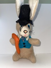 Commonwealth Toy Co Cellulose Fiber Synthetic Foam 1940’s Rabbit Stuffed Animal