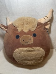Squishmallow Marshal the Highland Cow Plush Brown Cow 16” 2023 Used Good Conditi