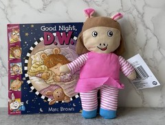 PBS Kids Arthur Dora Winifred DW Plush Doll W/ Good Night DW Paperback Book