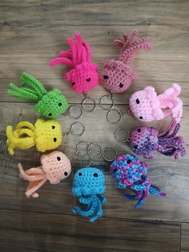 Handmade Mini Crochet Octopus Keychain.. your choice of color! price per each
