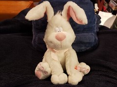11″ White Singing Moving Imagine Nation Easter Rabbit – Who Puts The Hop In?