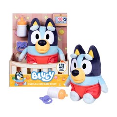 Bluey Care and Cuddle Soft Baby Toy Plush, 11”, 11 inches tall, Blue