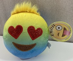 EMOJI smiley Face w/Hearts Eyes 5″ plush NWT
