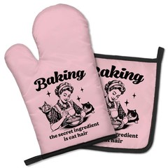 GEYGIE The Secret Ingredient for Baking is Cat Fur Funny 11.2*6.9in, Pink
