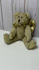 Brown Bear Plush Gold Angel Wings 4Way Jointed Oriental Trading Co. Gold Details