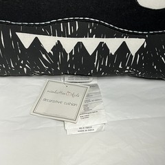 NWT Manhattan Kids Black White Decorative Cushion Pillow Monster Eyes Teeth