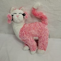 Vintage WhimsiClay Plush Ichthus Pink Whimsy Cat Amy Lacombe 14″ Y2K 2000s