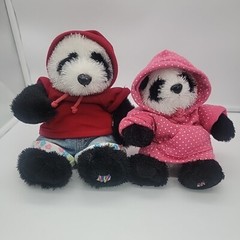 GANZ Webkinz Panda HM111 7″ Sitting and Lil’Kinz Panda HS111 6″ Plush Stuffed