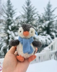 Jellycat Peanut Penguin Snowboarding Plush Winter Gift Bag Charm Fast Ship