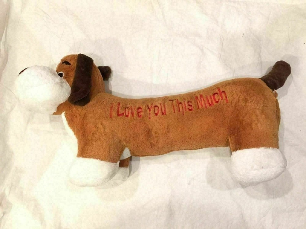 Dan Dee Plush Hotdog Dachshund Love Heart Nose 39 Inch Valentines Day Gift Doll