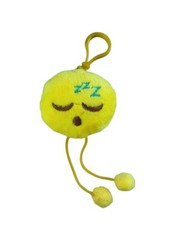 Emoji Sleeping Face Backpack Clip Plush Keychain Zzz Expression Yellow Soft Toy
