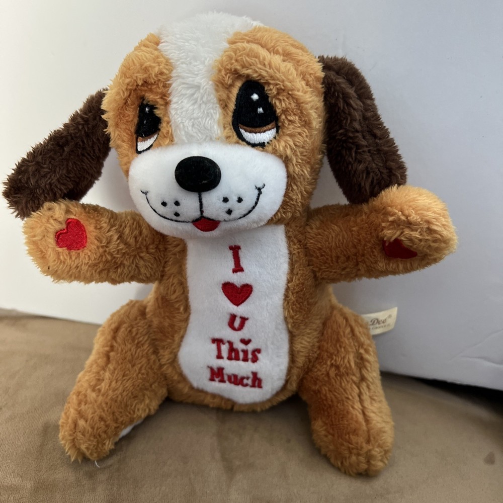 Dan Dee Puppy Dog Plush Stuffed Animal Toy “I LOVE YOU THIS MUCH” 10”