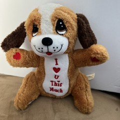 Dan Dee Puppy Dog Plush Stuffed Animal Toy “I LOVE YOU THIS MUCH” 10”