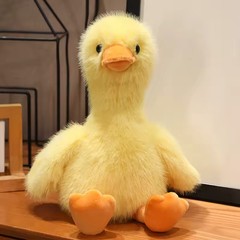 Simulation Yellow Duck Plush Toy Long Hair Duck Plush Doll 35cm