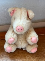 Inter-prasent GMBH Tan Plush w Pink Felt Accents Chubby Pig Biggie Stuffed Anima