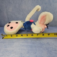 Diddl Mouse Plush 10″ Thomas Goletz White Mouse Pink Overalls Vintage