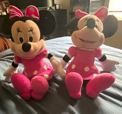 Disney Minnie Mouse Small Plush Stuffed Animals Pink Polka Dot Dress Lot of 2