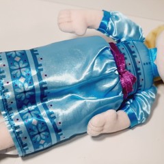 Disney Plush Doll ELSA Animators Princess Soft Toddler Doll Blue Dress Toy 12″