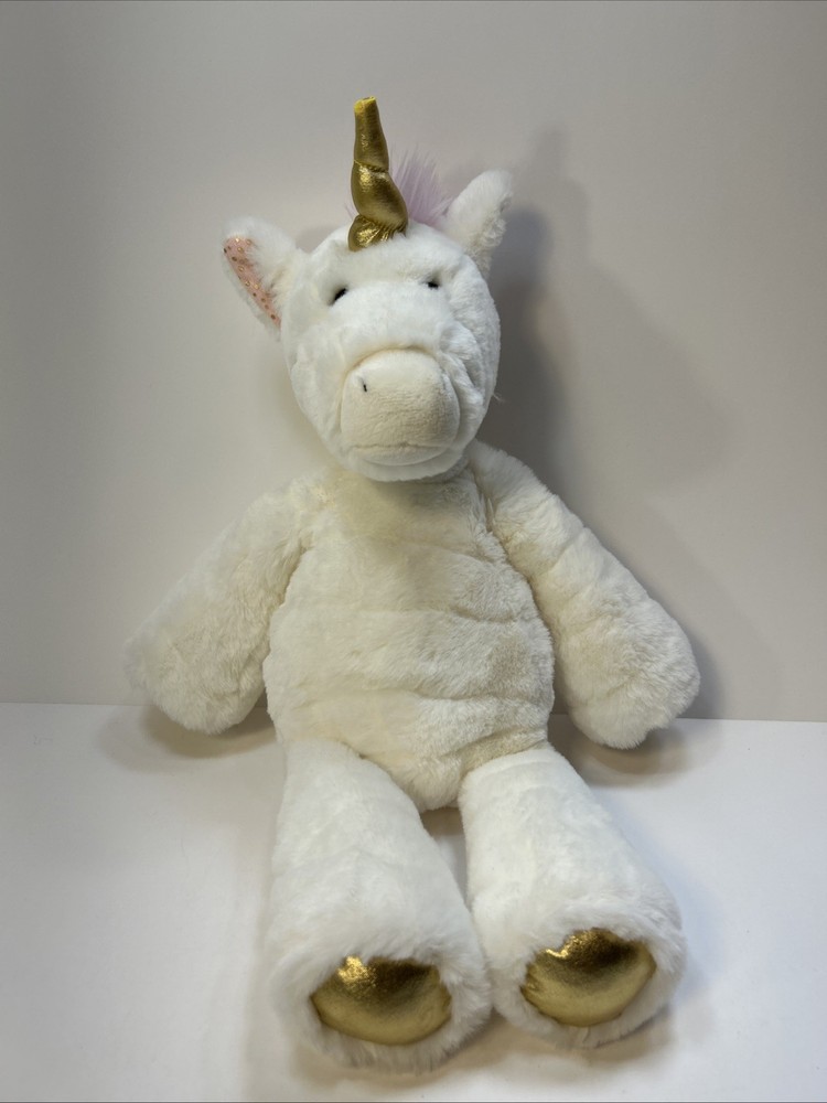 Keel Toys Confetti The Unicorn Plush Stuffed Animal Toy White Gold Pink 16” HTF