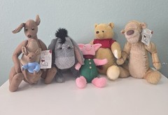 NWT Disney Store Christopher Robin Pooh Plush Set Kanga Roo Eeyore Piglet Tigger